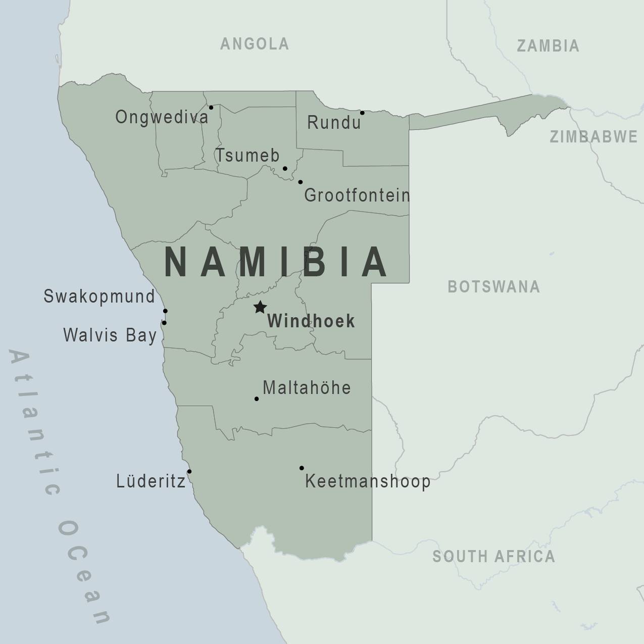 Map of Namibia